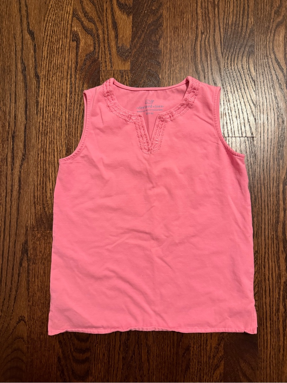 Vineyard Vines Pink Sleeveless Tank with Notch Neck Detail